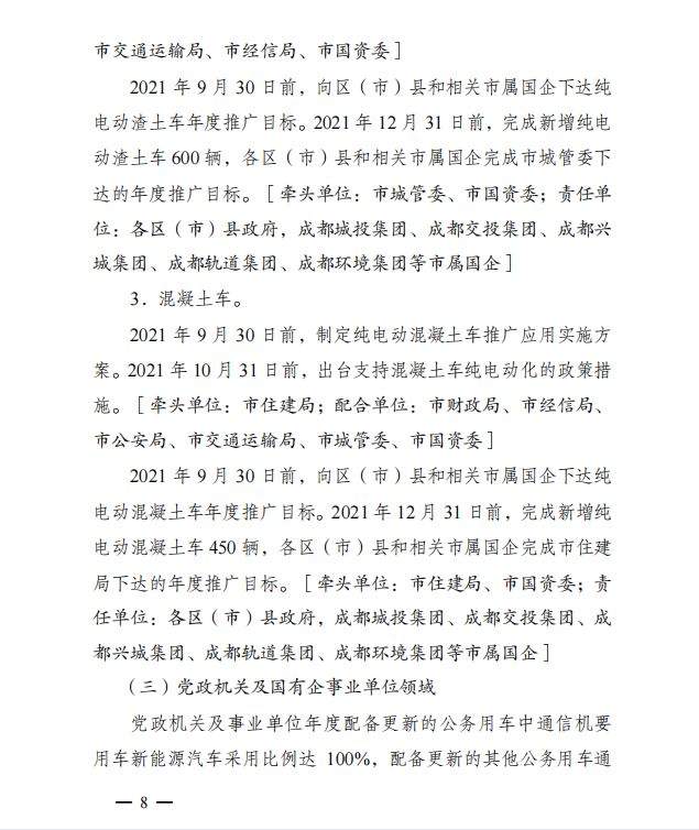 划设绿色货运示范区    成都发布新能源汽车推广方案