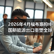 2026年4月福布斯称中国新能源出口重塑全球格局，你还在用燃油车思维赚钱？（图4）