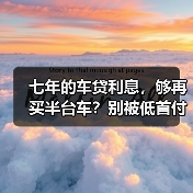 七年的车贷利息,够再买半台车?别被低首付骗了(图1) 七年的车贷利息,够再买半台车?别被低首付骗了(图1)