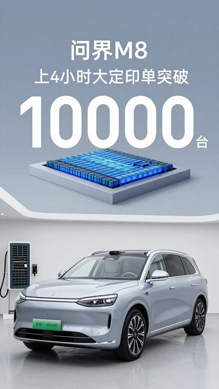 问界M8纯电版上市24小时大定破万台 售价35.98-44.98万元