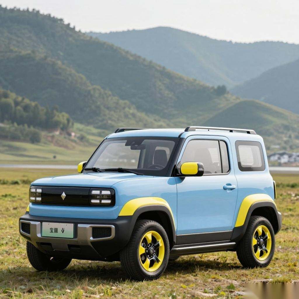 小型纯电SUV疗愈蓝显眼包黄新车续航303km快充