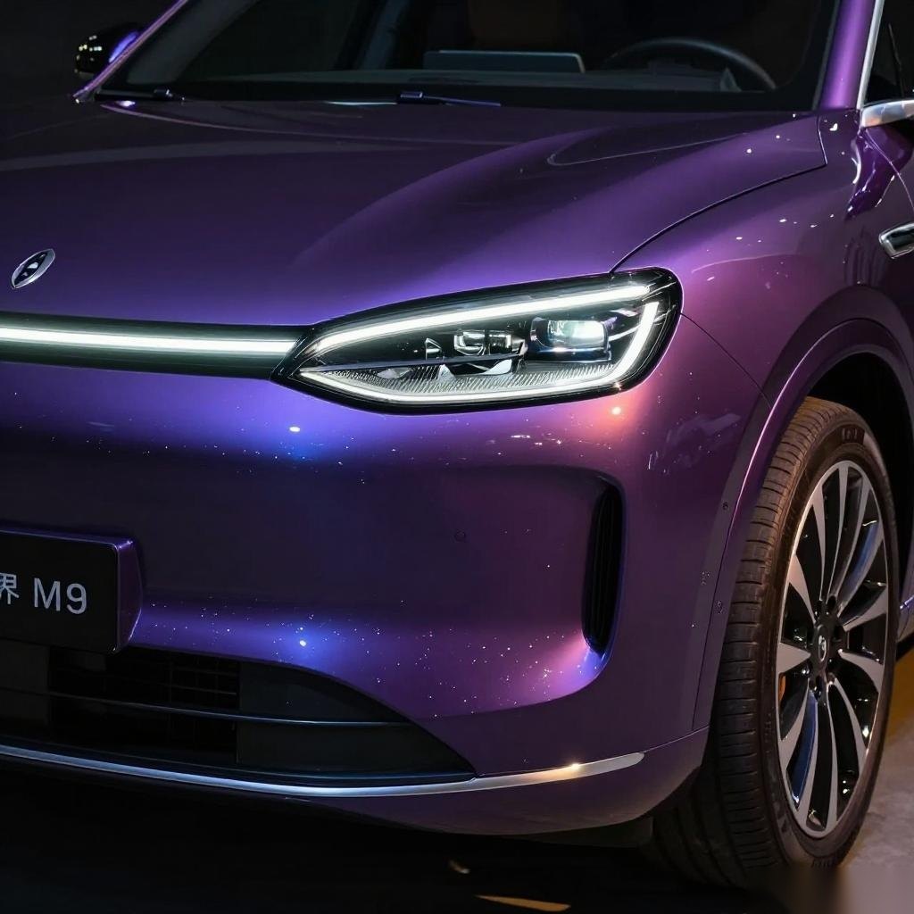 问界M8纯电版新车发布 夜紫车漆与黑曜套件亮眼登场